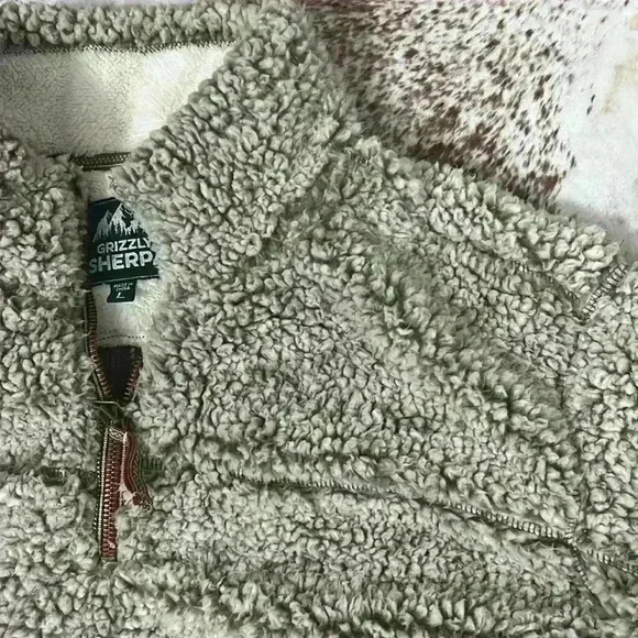 Grizzly Brand Sherpa Pullover Size Large Brown marble color - Picture 3 of 3